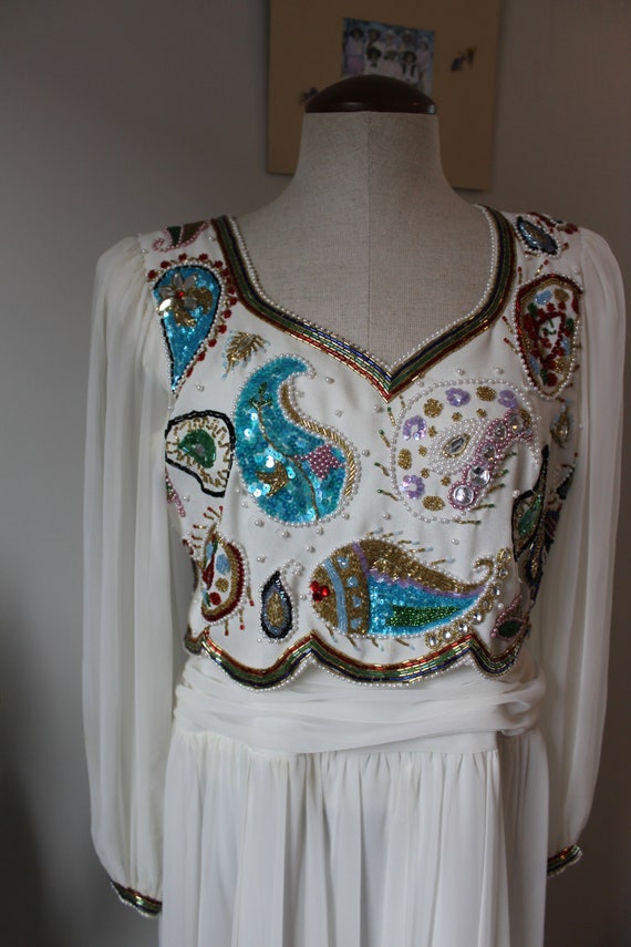 70s Vintage Beaded Jack Bryan Gown | Size XS | Vi… - image 3