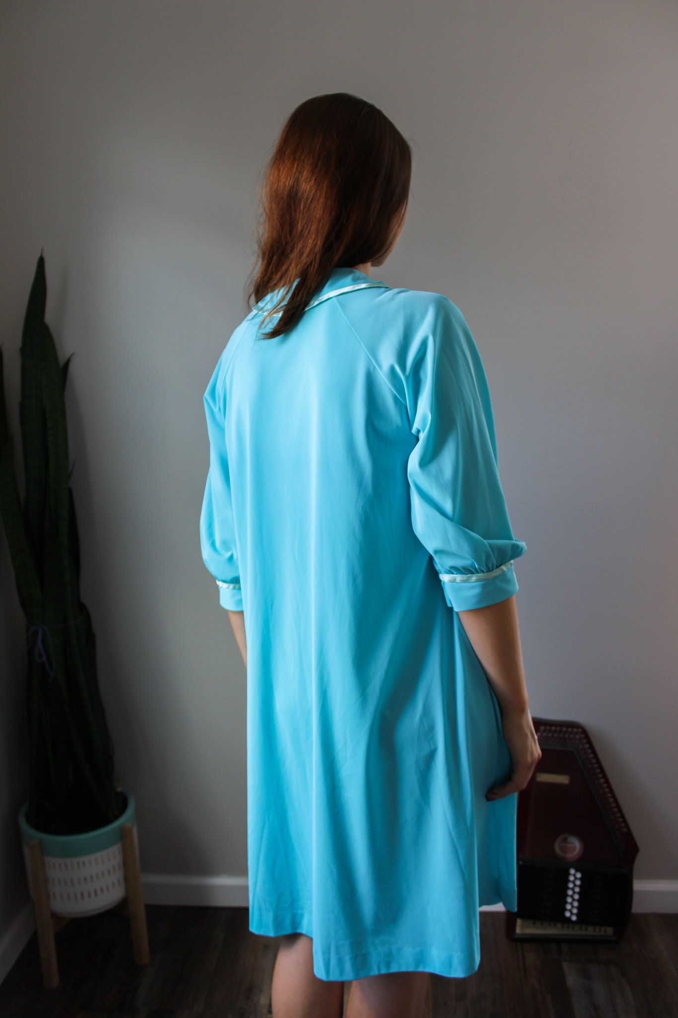 Vintage Cinderella Blue Nightgown Collared Night Dress - Etsy