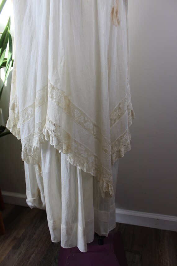 Antique 1920s Lace Dress | Size S | Vintage White… - image 4