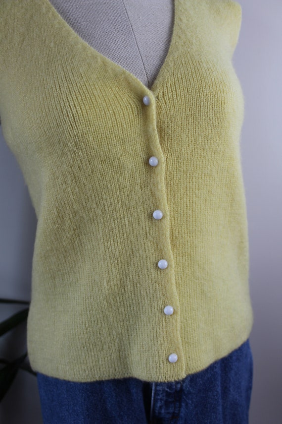 Vintage 1950s Knit Waistcoat | Size M | Dark Yell… - image 6