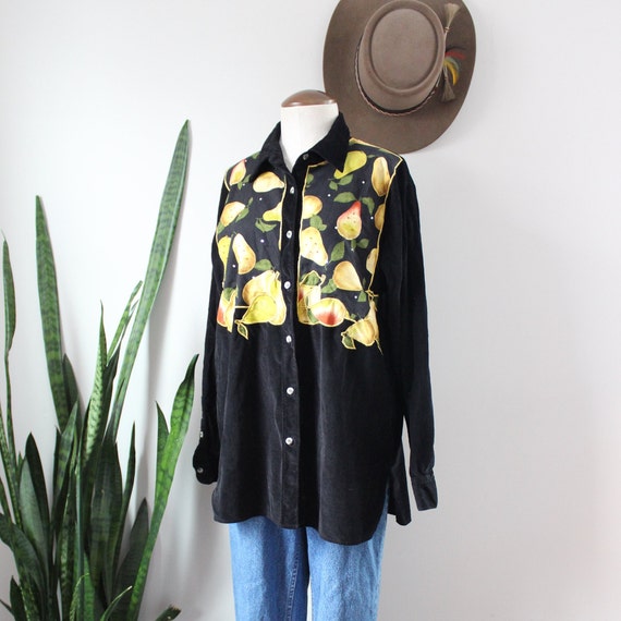 Vintage Corduroy Pears Shirt | Size L | Western Bu