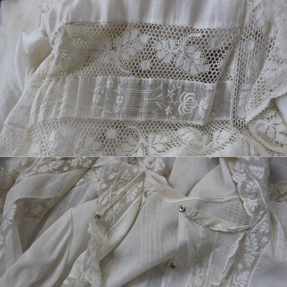 Antique 1920s Lace Dress | Size S | Vintage White… - image 10