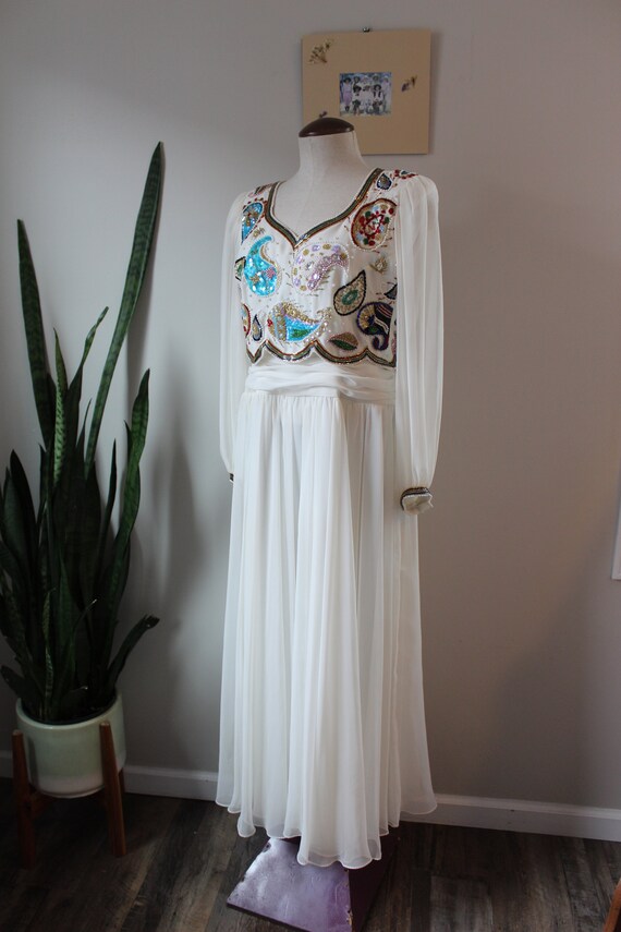 70s Vintage Beaded Jack Bryan Gown | Size XS | Vi… - image 2