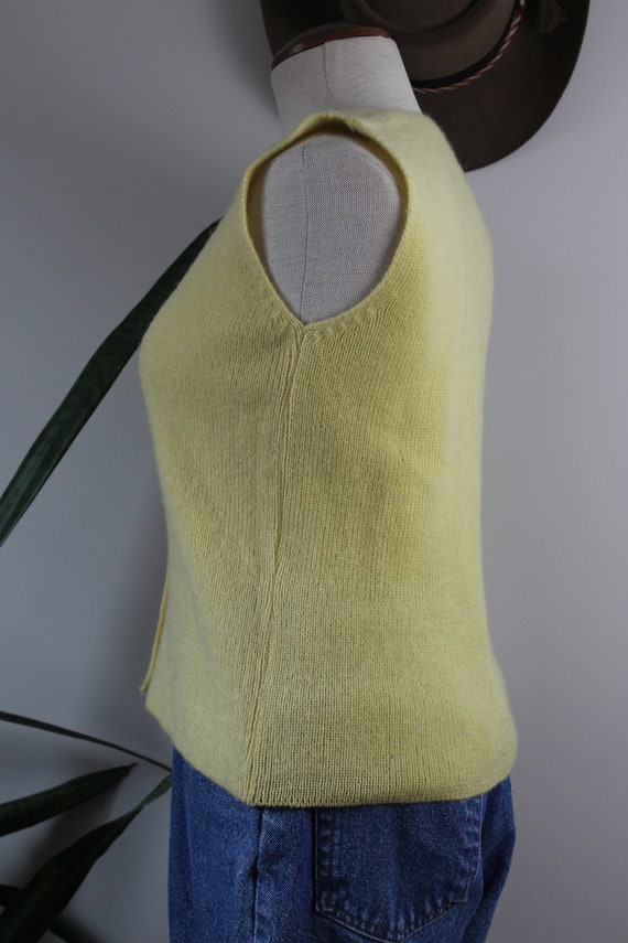 Vintage 1950s Knit Waistcoat | Size M | Dark Yell… - image 2