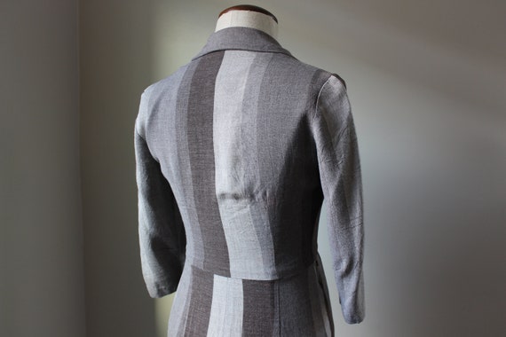 Vintage Home-Sewn Grey Dress | 1950s Gray Zip Dow… - image 6