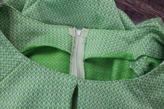 Vintage 70s Dress | Size L | Lime Green Home Sewn… - image 9