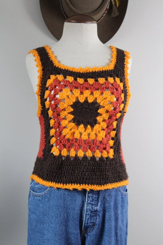 Vintage Granny Square Top | Size S | Vintage Croc… - image 5