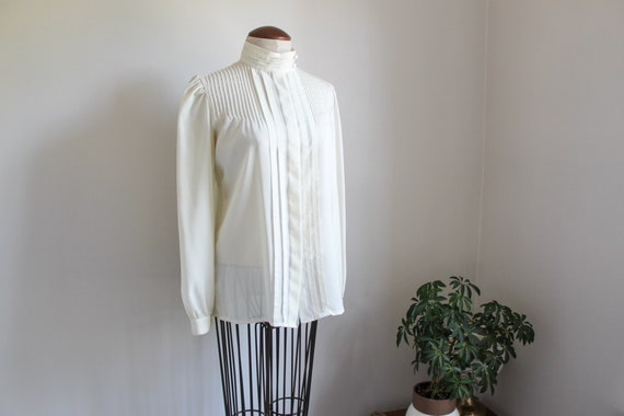 High Collar Puff Sleeve Blouse | Puff Sleeve Long