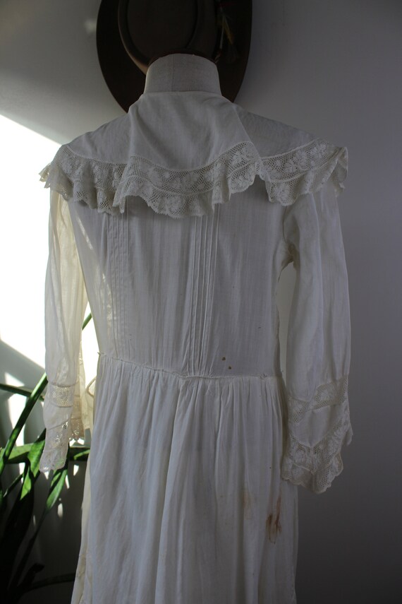 Antique 1920s Lace Dress | Size S | Vintage White… - image 3