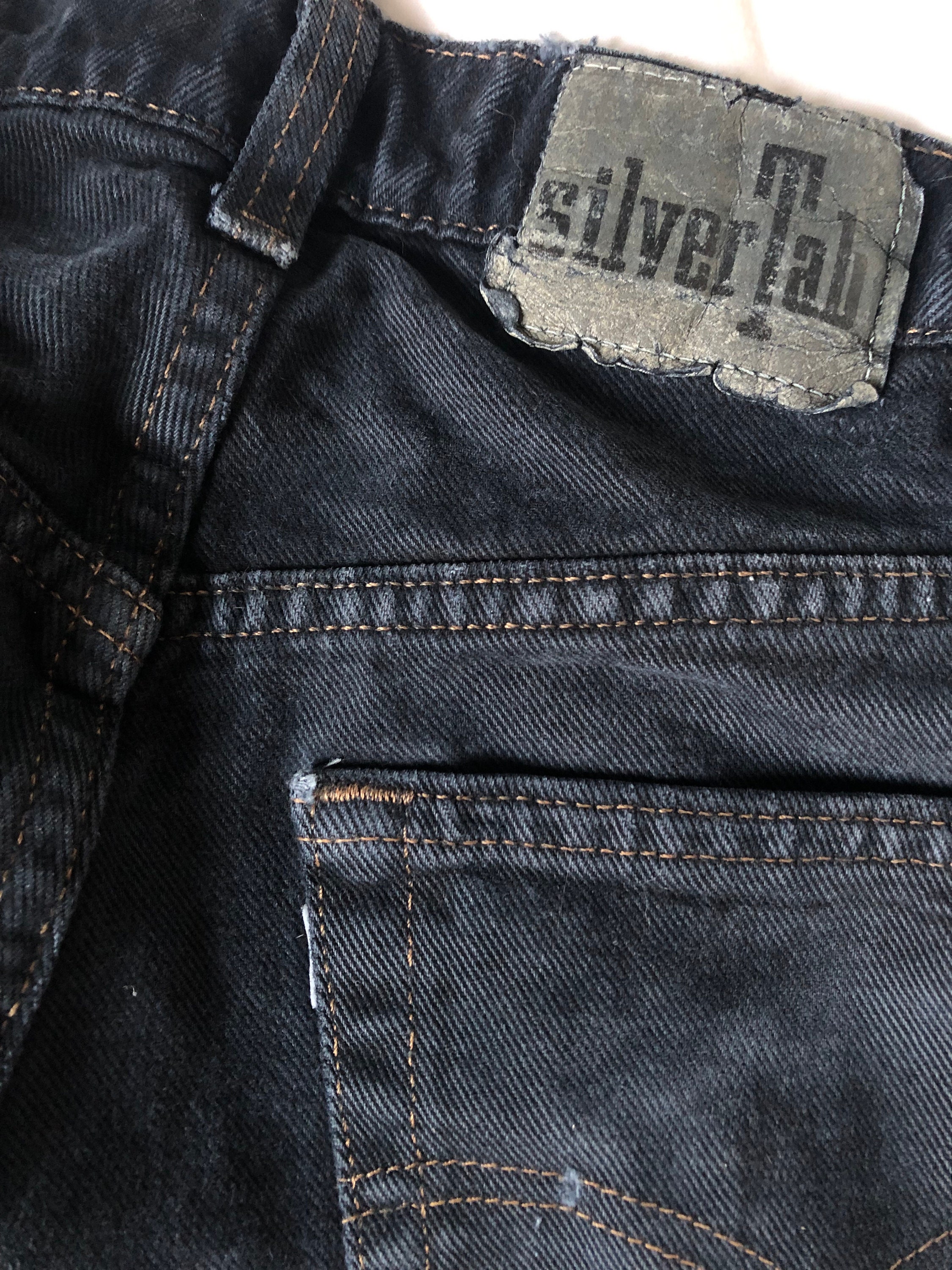 Vintage Silver Tab Levis | W34 L30 | Vintage Black Baggy