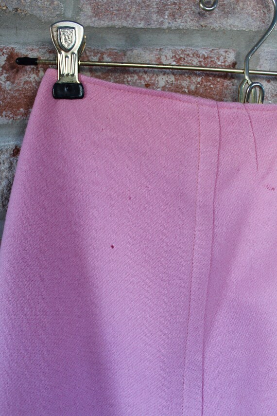 40s Vintage Pepto Pink Skirt | Wool Skirt Vintage… - image 5