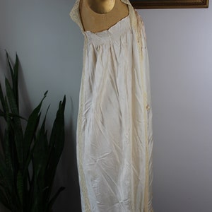 Antique 1920s Slip Dress Size M Vintage 20s Art Deco Floral Silk and Lace Flapper Underdress Slip Size Medium image 3