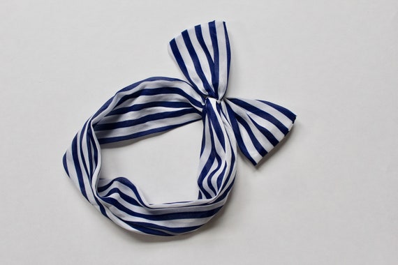 Vintage Striped Headband | Navy and White | Nauti… - image 4