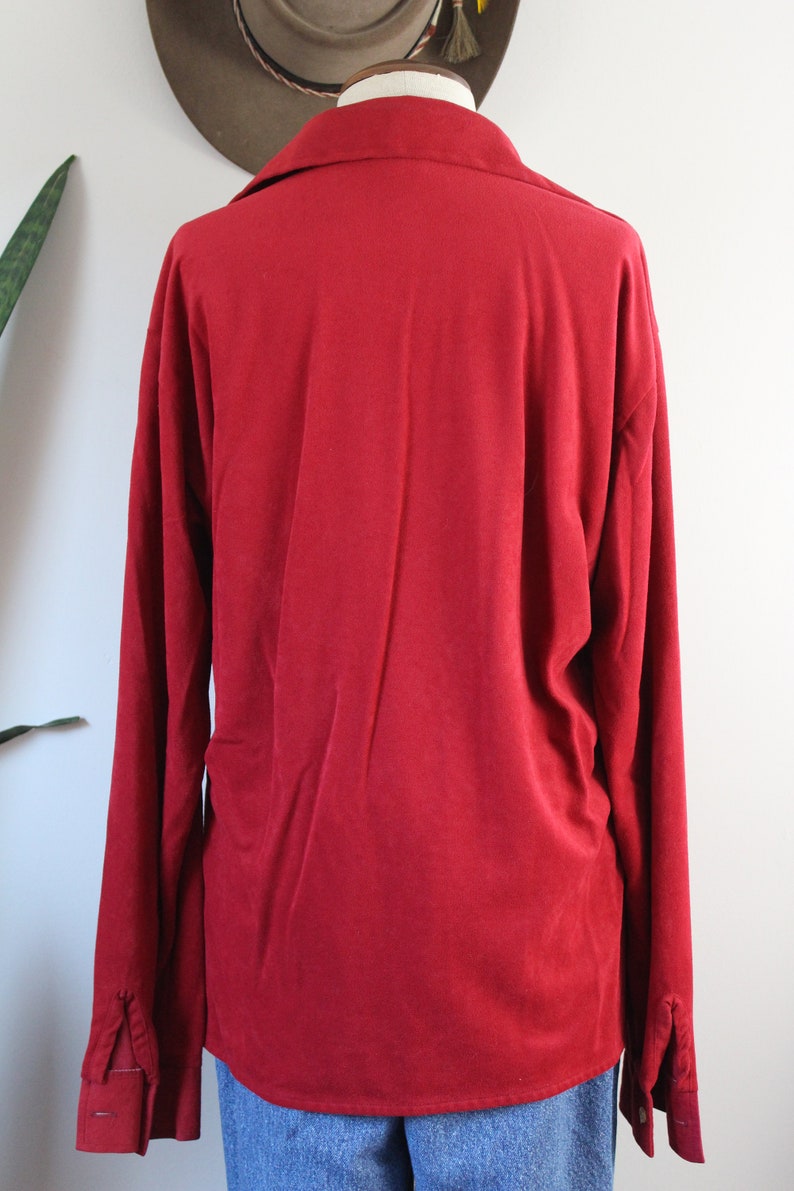 1970s Vintage Montgomery Ward Button Down Size M Red Faux - Etsy