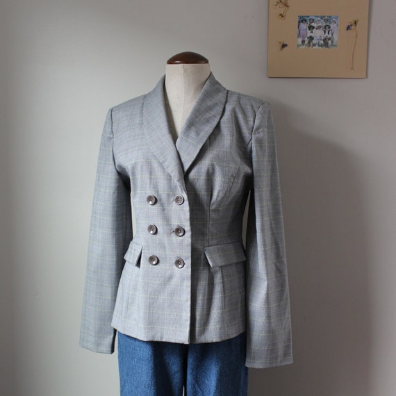 1980s Grey Blazer | Size 10 | Lightweight Vintage… - image 1