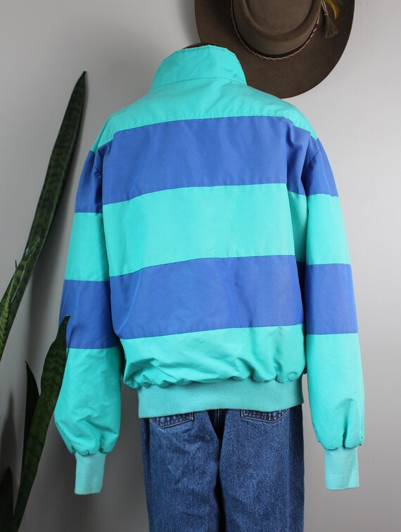 90s Striped Jacket | Size L | JMN Apparel Blue an… - image 3