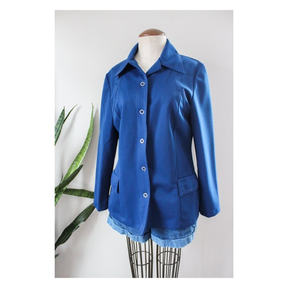 Navy blue top collared shirt womens