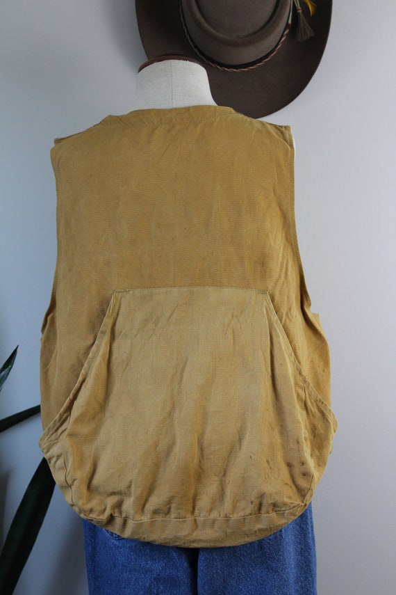 1960s Vintage Work Vest | Size M | Canvas Fishing… - image 3