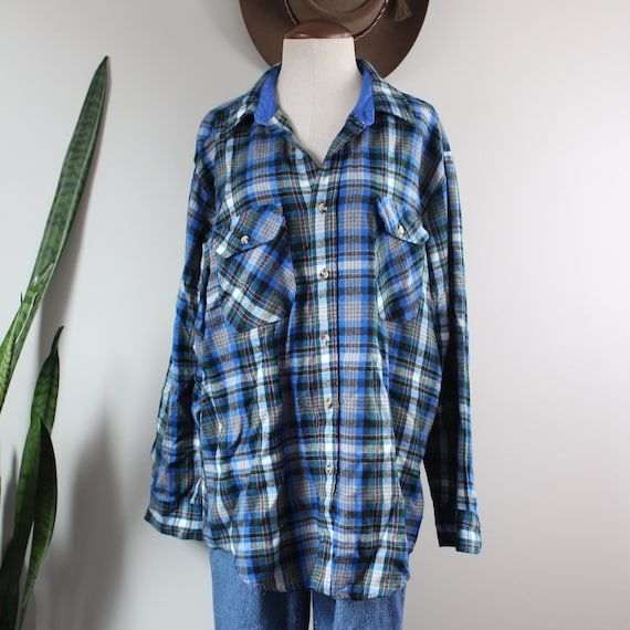 Vintage Flannel Shirt | Size XL | Acrylic Long Sl… - image 1