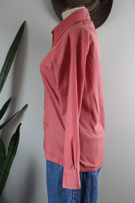 1970s Vintage Pink Blouse | Size M | Vintage Shir… - image 2