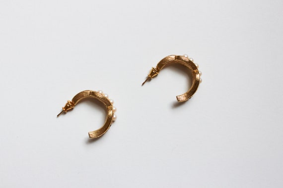 Vintage Woven Hoop Earrings | Costume Stud Hoops … - image 3