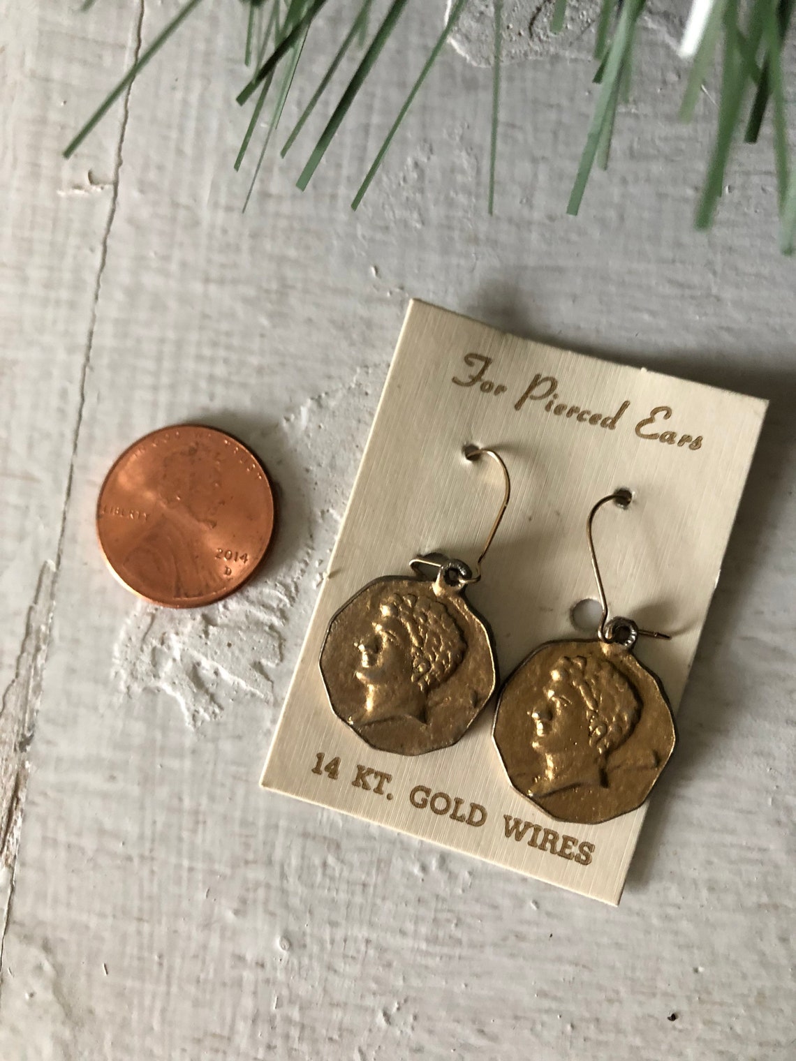 Antique Golden Coins Shape Fashion Earrings (DZ15622) main image 0