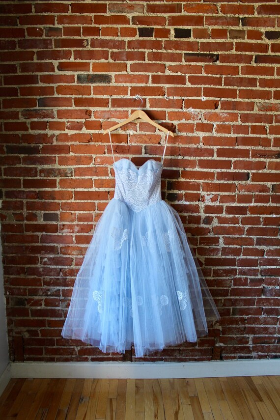 Stunning 1950s Tulle Lace Gown Party Wedding Dress Etsy
