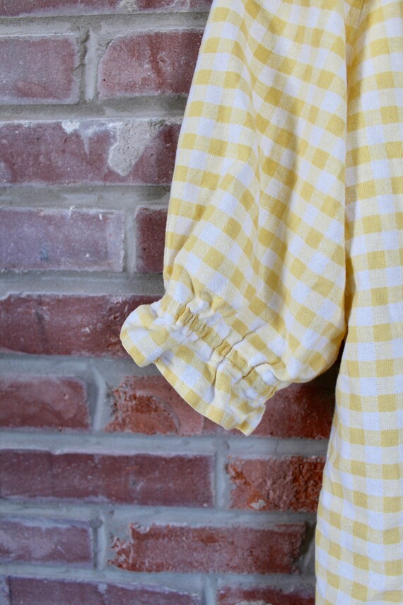 Off-Shoulder Picnic Blouse | Gingham Yellow Top |… - image 3