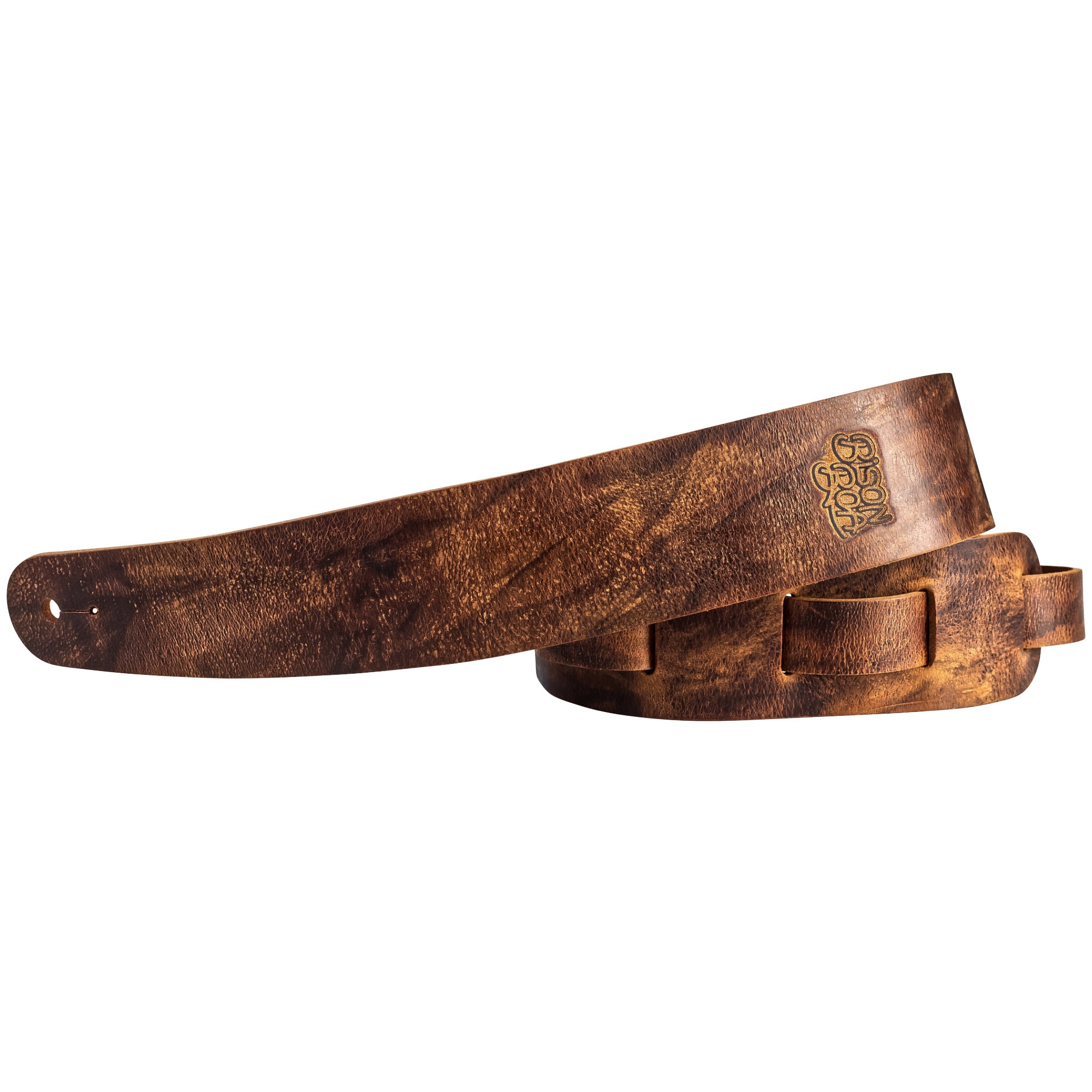 Relic Buffalo Leather Guitar Strap the Buffalo King by Bison Boa Blade