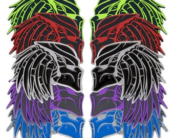 Predator Car Emblem: 3D Auto Decal Badge - Universal Fit, Set of 2