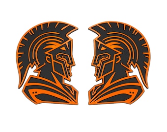 Spartaans embleem, oranje 3D-badgesticker accessoire voor vrachtwagen, SUV, auto exterieur, 2 st