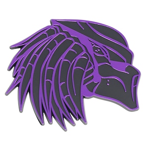 Red Star Pro | Purple Predator Emblem, 3D Car Badge, Custom Auto Decal, Fender & Trunk Sticker, Right Facing