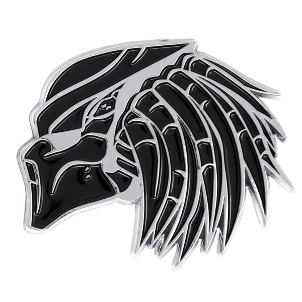 CHROME/BLACK - Left Facing Predator Custom Emblem Auto Car Truck