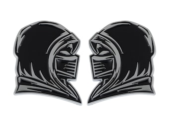 Ninja Emblem, Chrome 3D Badge Decal Accessory for Truck, SUV, Auto Exterior, 2pc