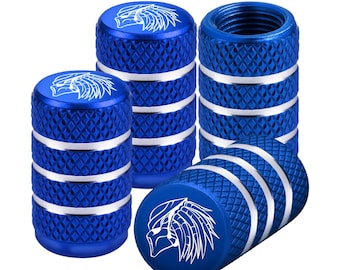 Predator Tire Valve Stem Caps, Universal Fit for Car, Truck, SUV - 4pc Set - Blue