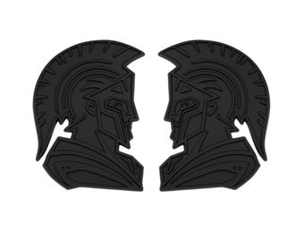 Spartaans embleem, matzwart stickeraccessoire voor vrachtwagen, SUV, auto-exterieur, 2 st