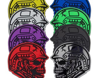 Military Zombie Emblem, Skull Car Badge, Vehicle Decal for Cars Trucks SUVs Exterior Accessory