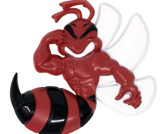 Angry Bee Emblem: 3D Custom Car Badge, Weatherproof Decal