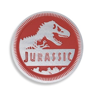 Red Jurassic Emblem – 3D Car Badge, Exterior Car Accessory for Cars, Trucks, SUVs