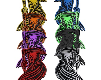 Grim Reaper Emblem, Custom 3D Badge Decal Accessory for Truck, SUV, Auto Exterior, 2pc