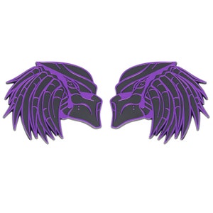 Red Star Pro | Purple Predator Car Emblem Set, 3D Badge, Custom Auto Decal for Truck, SUV, Exterior Car Accessory, Universal Fit