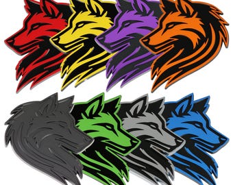 Wolfembleem, custom 3D-badgestickeraccessoire voor vrachtwagen, SUV, auto-exterieur, 2 st
