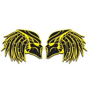 Red Star Pro | Yellow Predator Car Emblem Set, 3D Badge, Custom Auto Decal for Truck, SUV, Exterior Car Accessory, Universal Fit