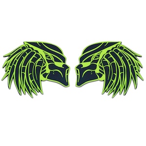 Red Star Pro | Green Predator Car Emblem Set, 3D Badge, Custom Auto Decal for Truck, SUV, Exterior Car Accessory, Universal Fit