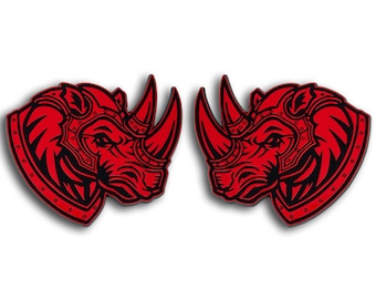 Rhino Emblem, 3D Animal Badge, Decal for Car Truck SUV 4x4, 2pc Set