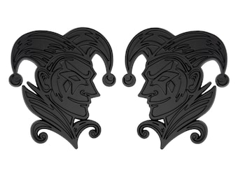 Matte Black Joker Emblem – 3D Car Badge, Exterior Car Accessory for Cars, Trucks, SUVs