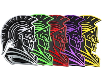 Spartan Emblem, Custom 3D Gladiator Badge Decal Accessory for Truck, SUV, Auto Exterior, 2pc