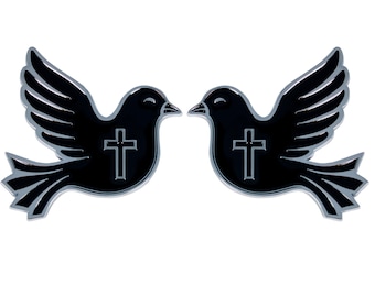 Dove Emblem, Religious Christian Badge Sticker Decal for Car, Truck, SUV 2pc Chrome