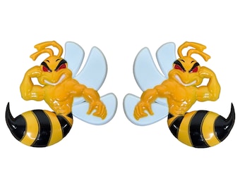 Set di emblemi Angry Bee: stemmi per auto personalizzati in 3D