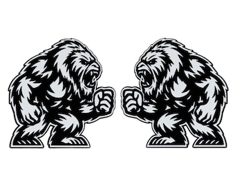 Yeti Emblem, Custom 3D Bigfoot Badge Decal Accessory for Car, Truck, SUV, 2pc